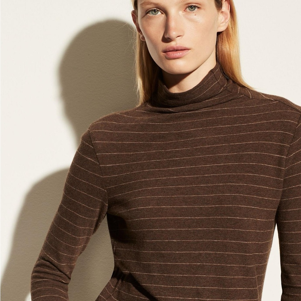 Vince Hazy Chalk Stripe Long Sleeve Turtleneck